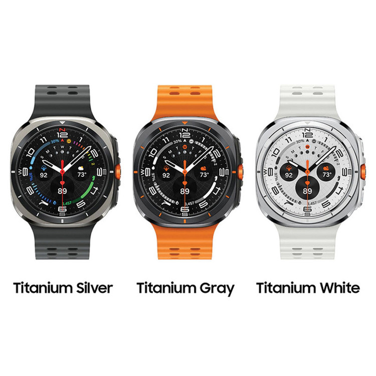 محصول نمونه تستی ساعت هوشمند سامسونگ مدل Galaxy Watch Ultra دارای قابلیت های کنترل موسیقی (Music Player)، قابلیت مکالمه از طریق بلوتوث، قابلیت تغییر طرح ساعت یا تم، صفحه همیشه روشن (Always-on Display)، پشتیبانی از دستیار صوتی بند سیلیکون